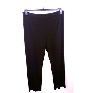 Exclusively Misook Black Classic Straight Leg Knit Pants Size L EUC
